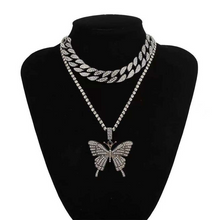 Load image into Gallery viewer, Wholesale retro suit CUBAN CHAIN Butterfly Necklace（A0102）
