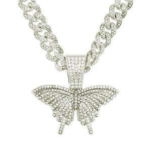 Full diamond three-dimensional butterfly pendant（A0125)