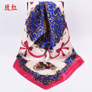 Carriage Printed Satin Scarf （A0155）