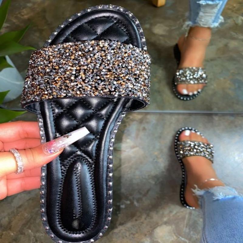 Women's sequined flat slippers  ( SL8096)