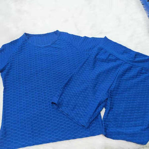 Wholesale women's solid color yoga short suit 2PC(CL8641)