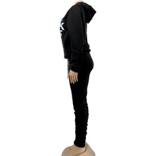 Load image into Gallery viewer, Wholesale women&#39;s hooded printed plus fleece sweater suit 2PC(CL8490)
