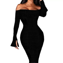 Load image into Gallery viewer, Wholesale fall one line collar sexy snake long sleeve waist dress（CL9282）
