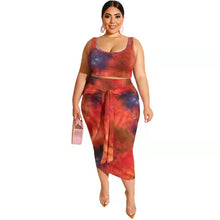 Load image into Gallery viewer, Wholesale women&#39;s fashion print large size set 2PC(CL8769)

