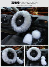 Load image into Gallery viewer, Wholesale car steering wheel plush protective cover 3pc (A0032)
