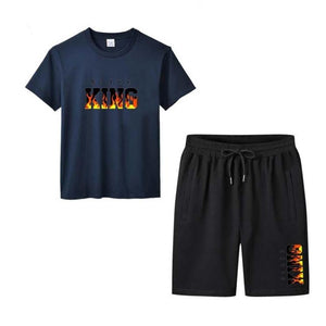 Wholesale men's summer leisure fitness suit 2PC(ML8041)