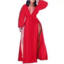 Load image into Gallery viewer, Wholesale sexy casual long sleeve V-Neck long sleeve dress（CL9421）
