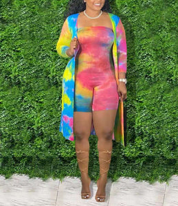 Wholesale women's sexy tie-dye jumpsuit （CL9014）