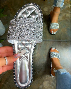 Women's sequined flat slippers  ( SL8096)