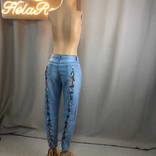 Load image into Gallery viewer, Wholesale women&#39;s slim strapping jeans(CL8866）
