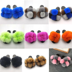 Wholesale fur slippers (FR8020)