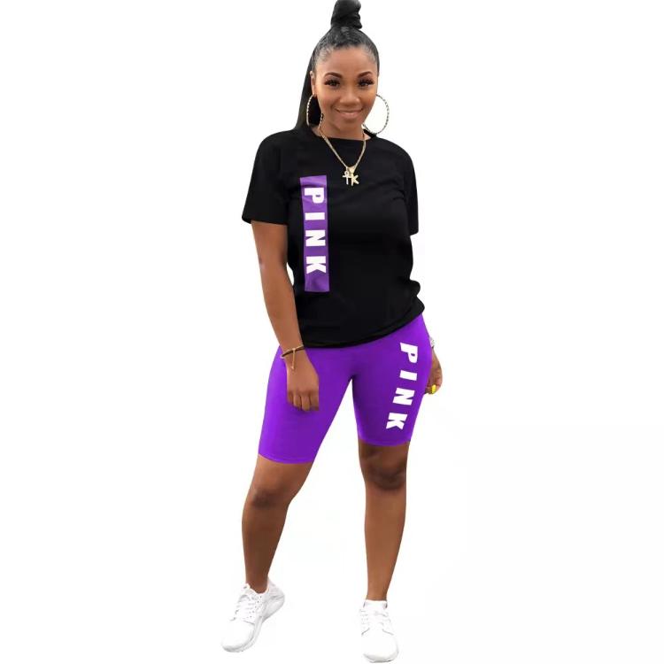 Wholesale women's cute alphabet sports suit 2PC(CL8697)