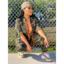 Load image into Gallery viewer, Wholesale women&#39;s camouflage plus size jumpsuit S-5XL(CL9173)
