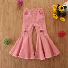 Load image into Gallery viewer, Wholesale children&#39;s denim ripped bell bottoms（TL8022)

