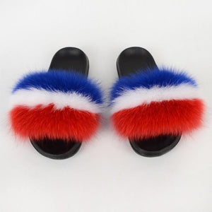 Child  Wholesale Fox Fur Slippers （FD8000）