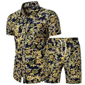 Wholesale men's spring fashion print set（ML8048)