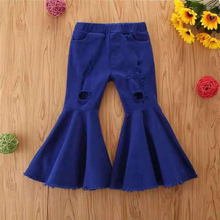 Load image into Gallery viewer, Wholesale children&#39;s denim ripped bell bottoms（TL8022)
