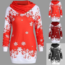 Load image into Gallery viewer, Wholesale christmas snowflake printed long sleeve pile collar dress（CL9638）
