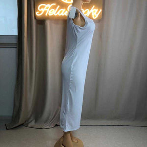 Wholesale suspender vest deep V-neck slim sexy long skirt（CL8865）