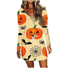 Load image into Gallery viewer, Wholesale V-neck printed long sleeve dress（CL9289）
