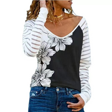 Load image into Gallery viewer, Wholesale flower letter printed long sleeve loose women&#39;s T-shirt（CL9658）
