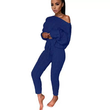 Load image into Gallery viewer, Wholesale round neck woolen trousers long sleeve suit sweater 2PC（CL9428）
