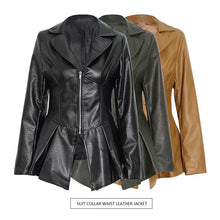 Load image into Gallery viewer, Wholesale Ruffle Trim motorcycle PU leather jacket（CL9456）
