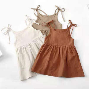 Wholesale summer girls' pure color suspender skirt(TL8017)