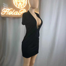 Load image into Gallery viewer, Wholesale fashion sexy nightclub solid color deep V dress（CL9007）
