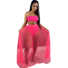 Load image into Gallery viewer, Wholesale nightclub swimsuit style wrapped chest gauze skirt 3PC（CL8793）

