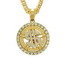 Load image into Gallery viewer, Wholesale diamond studded dollar rotating Pendant Necklace accessories（A0115）
