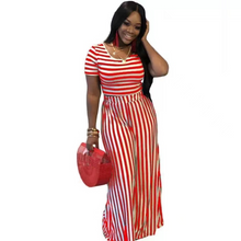 Load image into Gallery viewer, Wholesale colorful leisure striped women&#39;s wear 2PC（CL9125）
