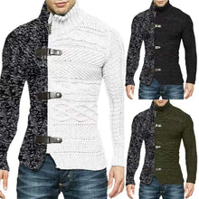 Load image into Gallery viewer, Wholesale color matching leather buckle long sleeve knitted cardigan（ML8115）
