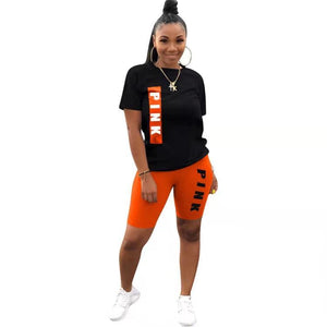 Wholesale women's cute alphabet sports suit 2PC(CL8697)