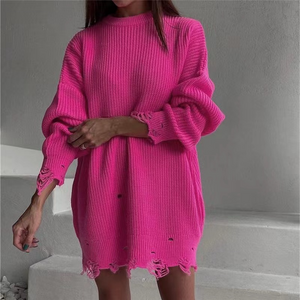 Wholesale round neck Pullover long sleeve sweater for women（CL9661）