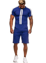 Load image into Gallery viewer, Wholesale men&#39;s sports striped two-piece suit 2PC(ML8052)
