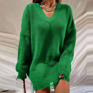 Wholesale round neck Pullover long sleeve sweater for women（CL9661）