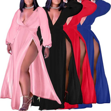 Load image into Gallery viewer, Wholesale sexy casual long sleeve V-Neck long sleeve dress（CL9421）
