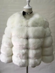 Wholesale round neck short imitation fox fur grass coat women's wear（CL9461）