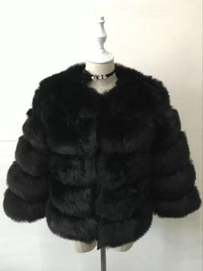 Wholesale round neck short imitation fox fur grass coat women's wear（CL9461）