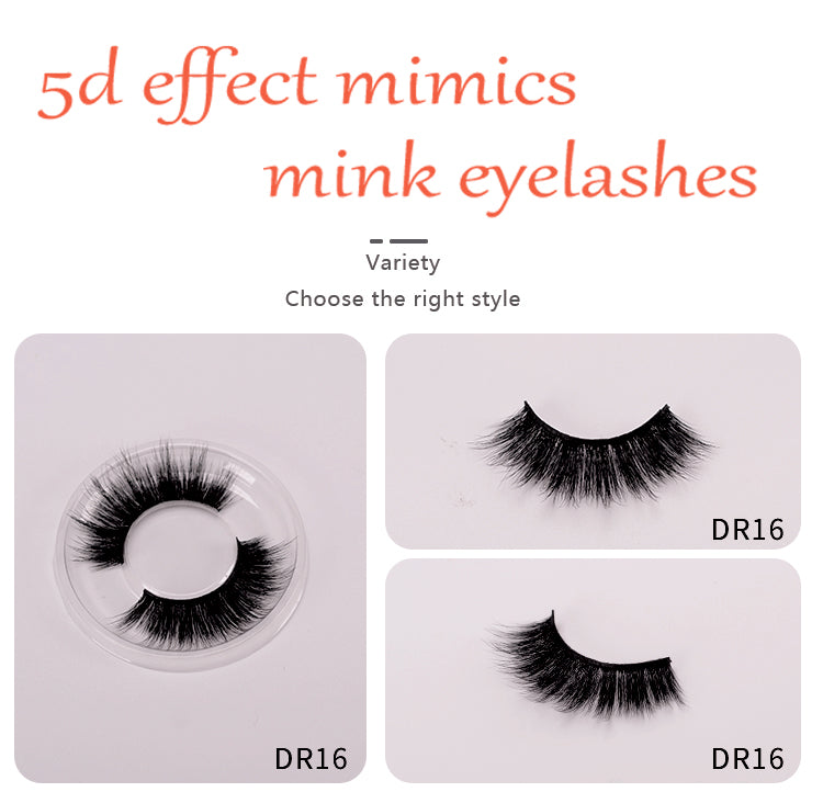 Wholesale women 5D stereoscopic effect chemical fiber false eyelashes 15-18mm(EY8017)