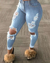 Load image into Gallery viewer, Wholesale women&#39;s ripped denim pants（CL8362）
