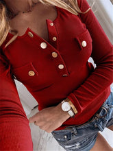 Load image into Gallery viewer, Wholesale fashion button long sleeve T-shirt（CL9647）
