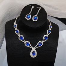 Load image into Gallery viewer, Fashion Crystal Color Earrings Jewelry Two-Piece Set (A0136)
