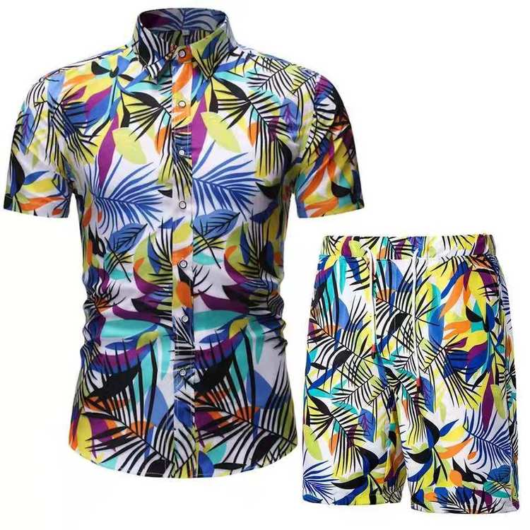 Wholesale men's Beach floral shirt two sets 2PC(ML8063)