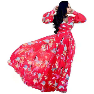 Wholesale chiffon print dress for women S-5XL（CL9100)