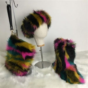 Adult Faux Fur Headband/Boots/Bag set (SE8018)