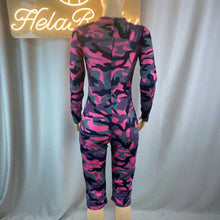 Load image into Gallery viewer, Wholesale long sleeve sexy package hip camouflage Jumpsuit（CL9170）
