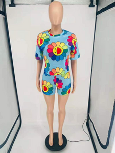 Wholesale women's fashion cute sun flower suit（CL8857)