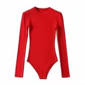 Wholesale autumn solid color elastic slim fit and skinny one-piece clothes for women（CL9670）